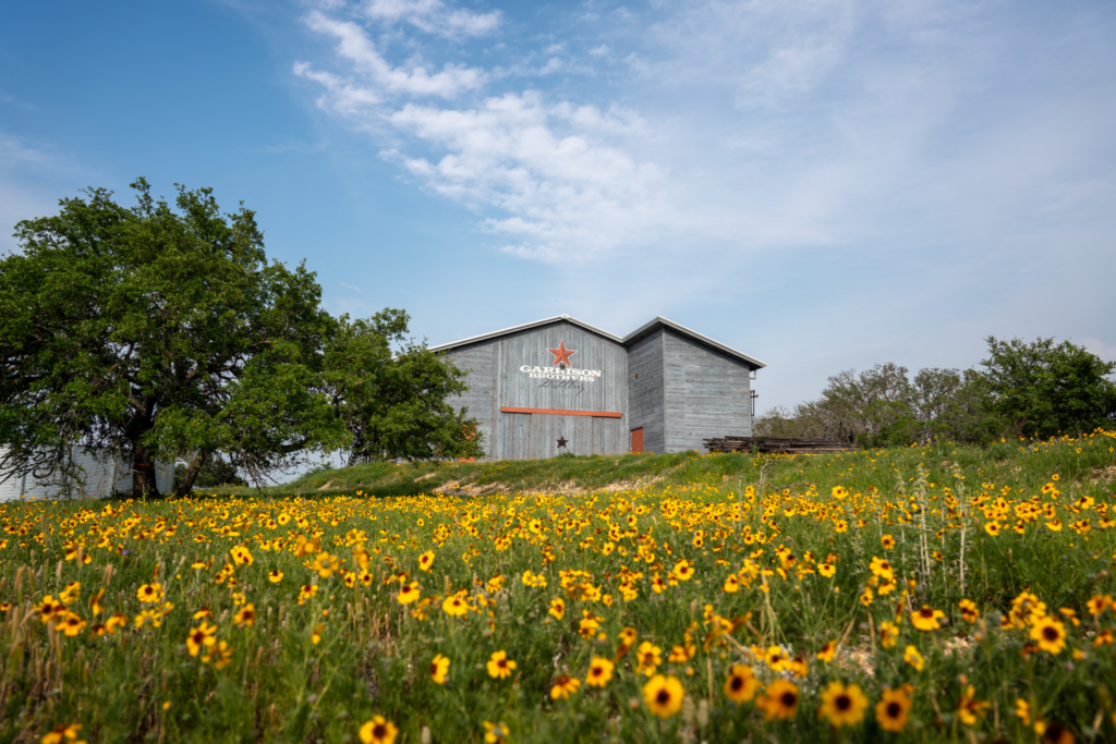 Blooming wildflowers at Garrison Brothers Distillery