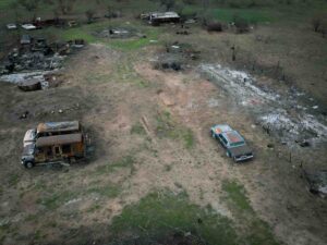 Damage from Texas panhandle wildfires.